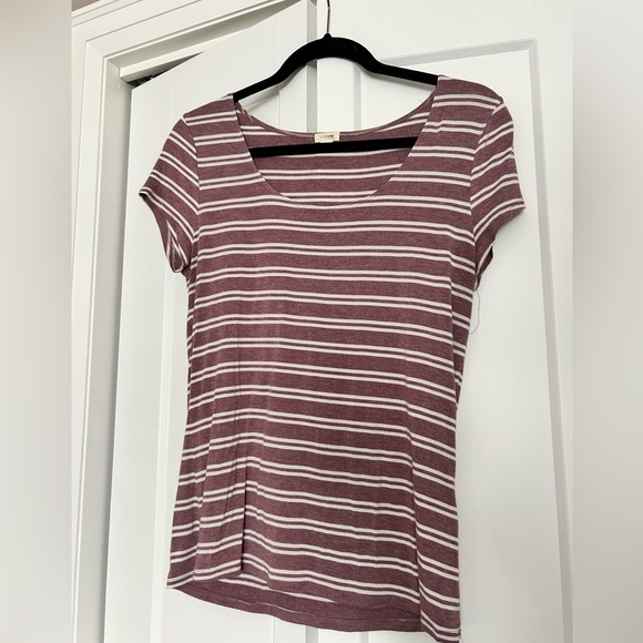 Garage burgundy striped tshirt - Picture 1 of 3